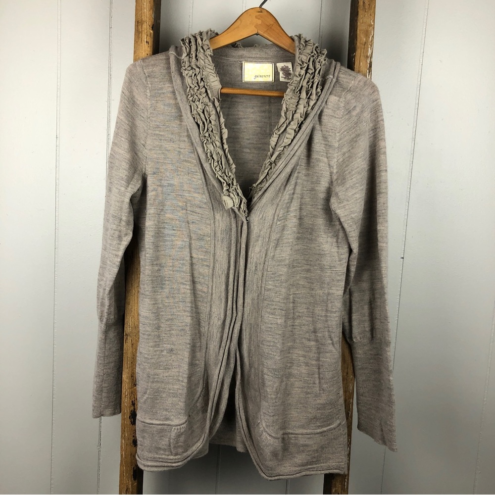 Anthro Guinevere Wool Ruffle Cardigan